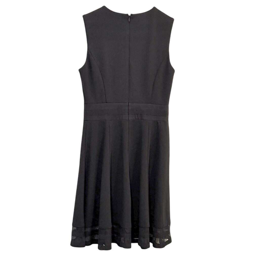 Calvin Klein Illusion Mesh Trim Fit & Flare Dress Sleeveless A line Black size 8 - Picture 6 of 10